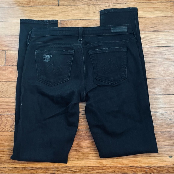 AG Jeans 2 Years Remote Mended Slim Straight Ripped Washed Black Jeans Size 25 - Picture 3 of 7